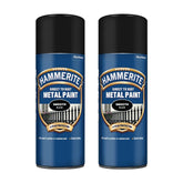 2X Hammerite Smooth Black Spray Paint 400ml Spray Paint